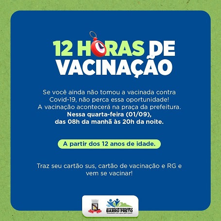 12 HORAS DE VACINAÇÃO