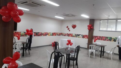 Refeitório decorado Dia das Mães HRCC