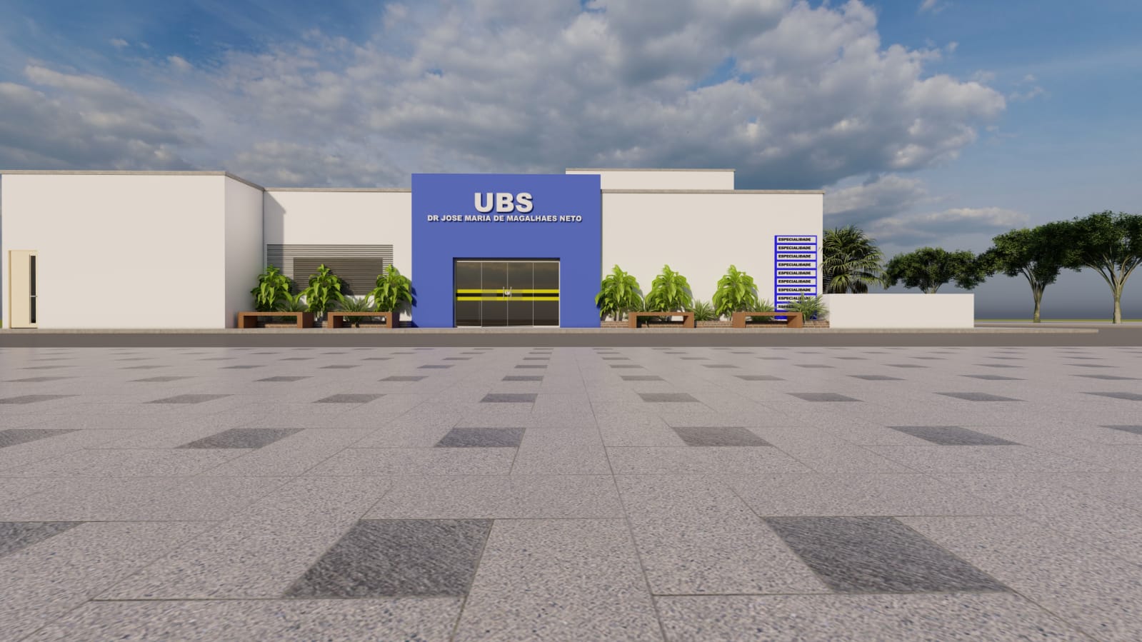 Nova fachada da UBS José Maria de Magalhães Neto que será requalificada - Ilustração